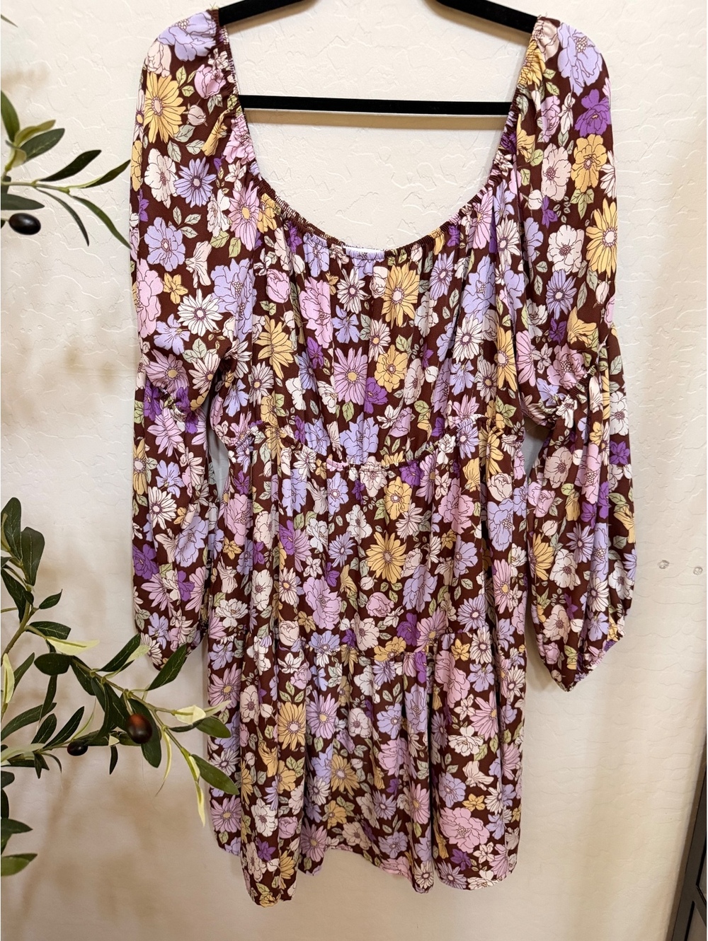 First love purple floral dress